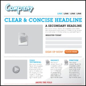 Landing pages contain crisp and clear, precise and to the point action-oriented headlines