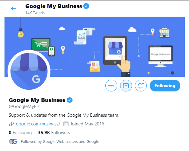 Twitter Google My Business Account